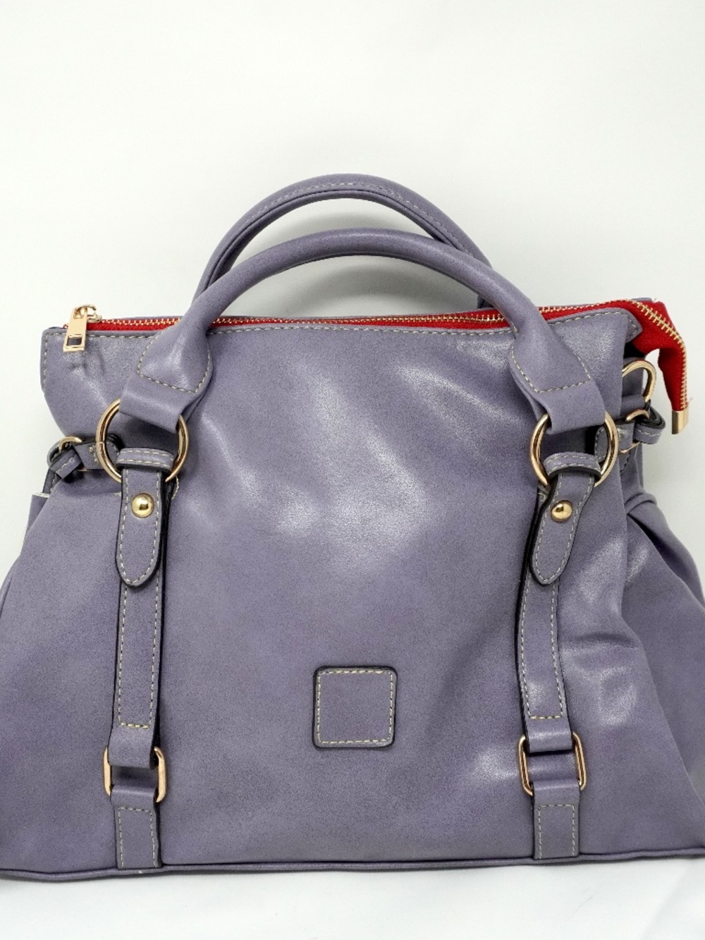 FAUX LEATHER SATCHEL/CROSSBODY LAVENDER WITH TASSELS